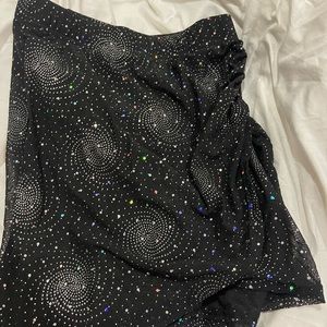 Galaxy mesh high waist sheer skirt